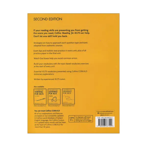 کتاب زبان Collins Reading For IELTS New Edition